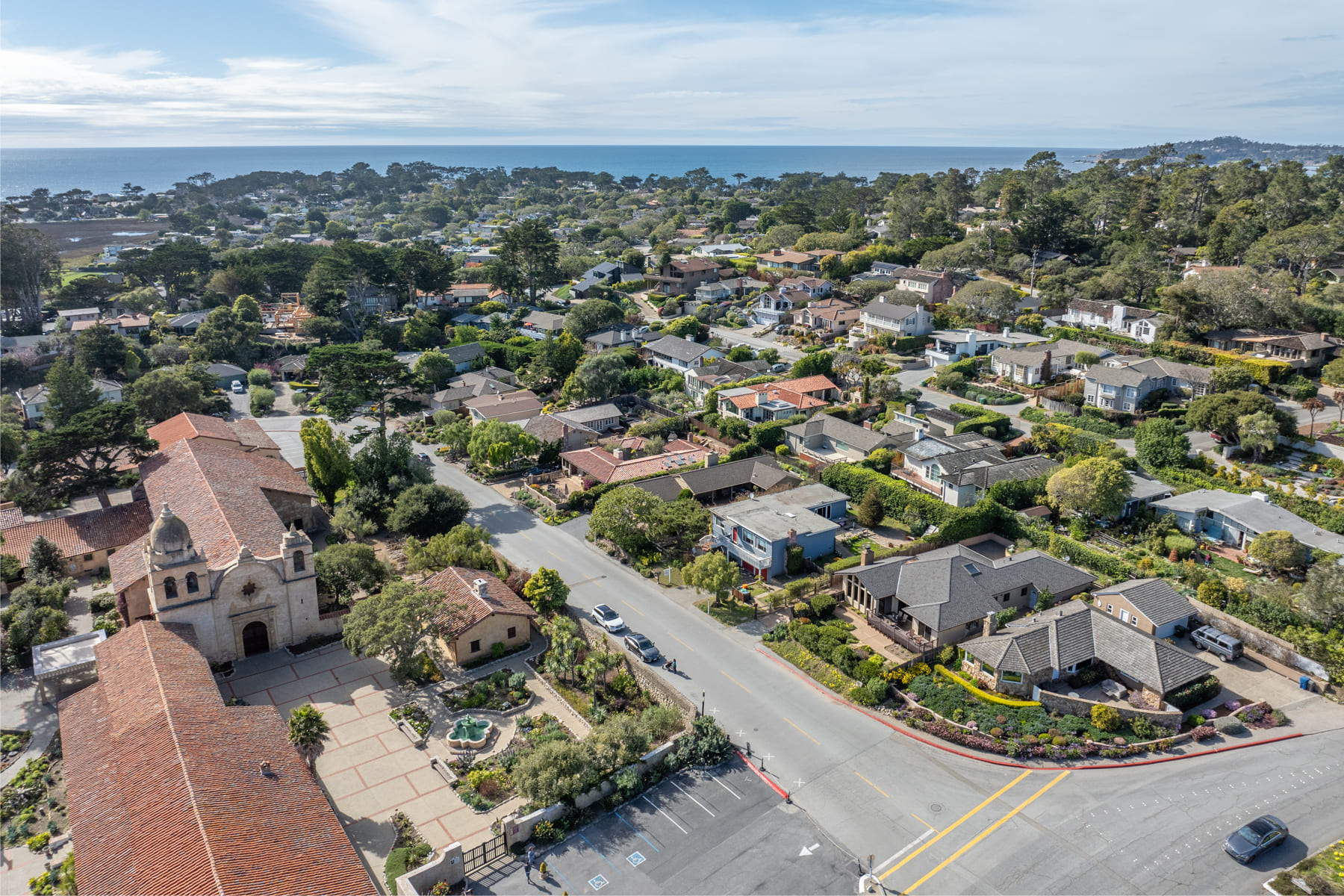 Ocean-view home in downtown Carmel near the Golden Rectangle and Carmel Point