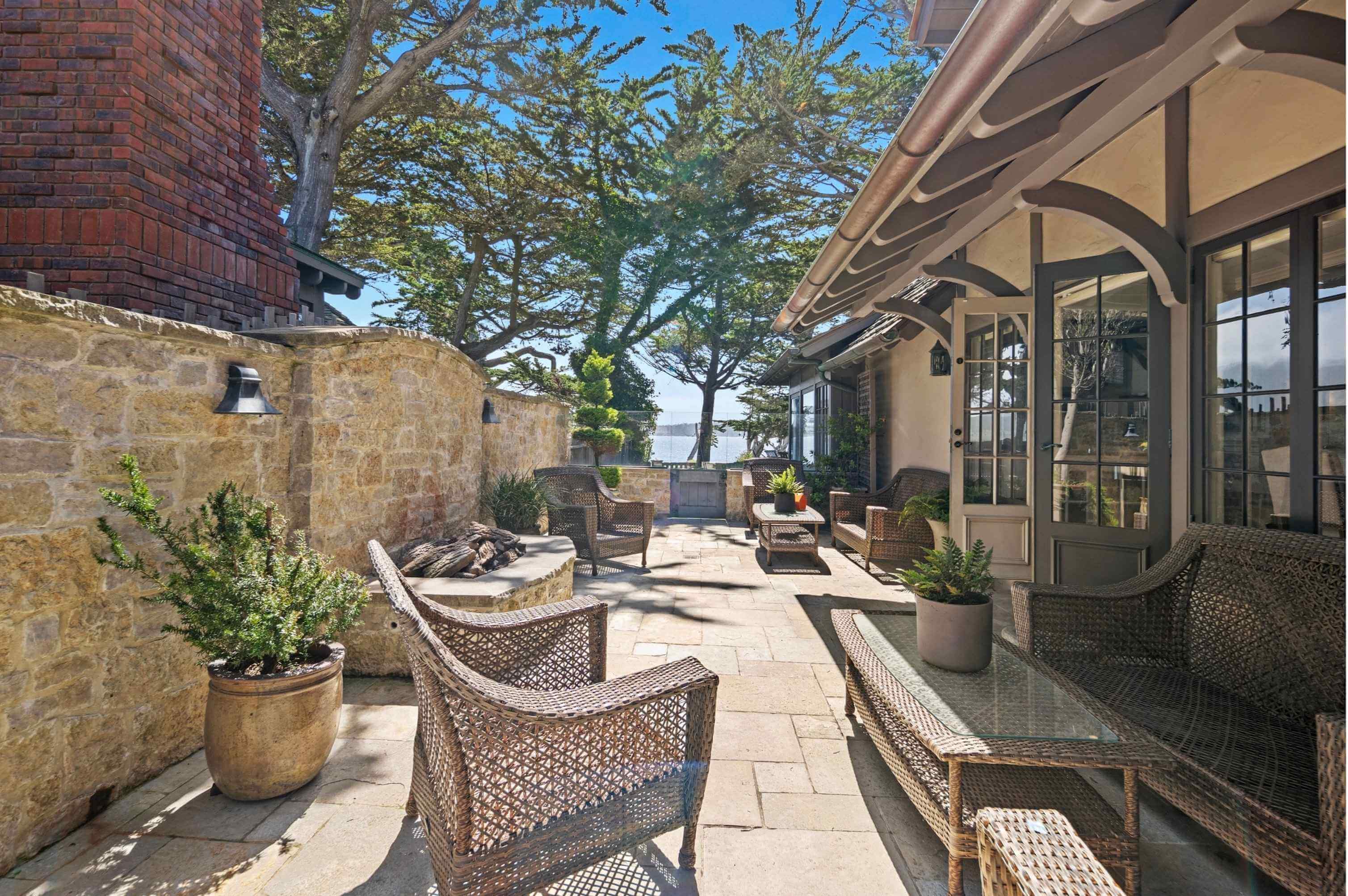 Oceanfront estate on Scenic Drive in Carmel overlooking Carmel Beach and Pebble Beach coastline