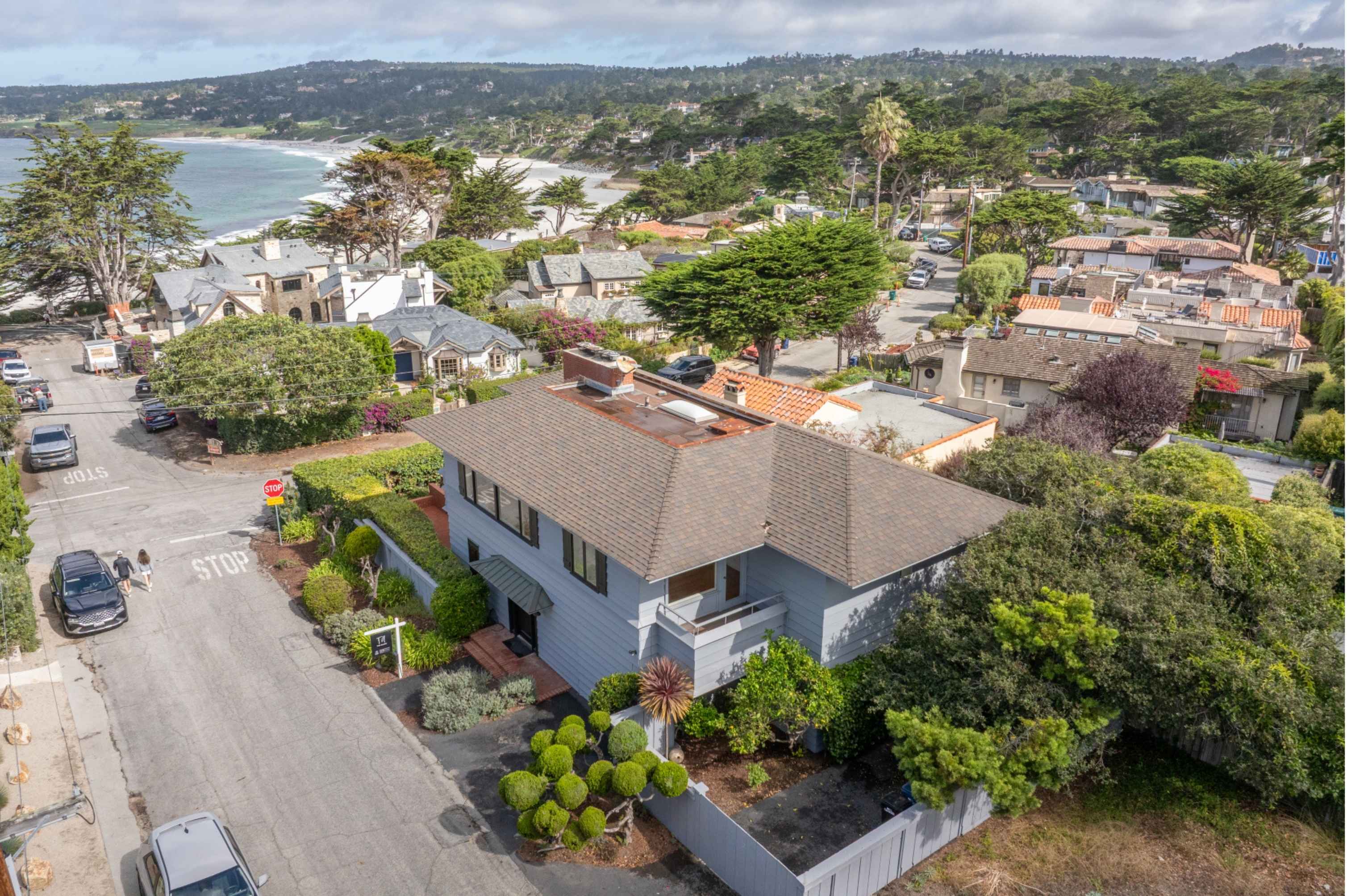 Luxury estate on Bay View Avenue in the prestigious Carmel Point neighborhood.