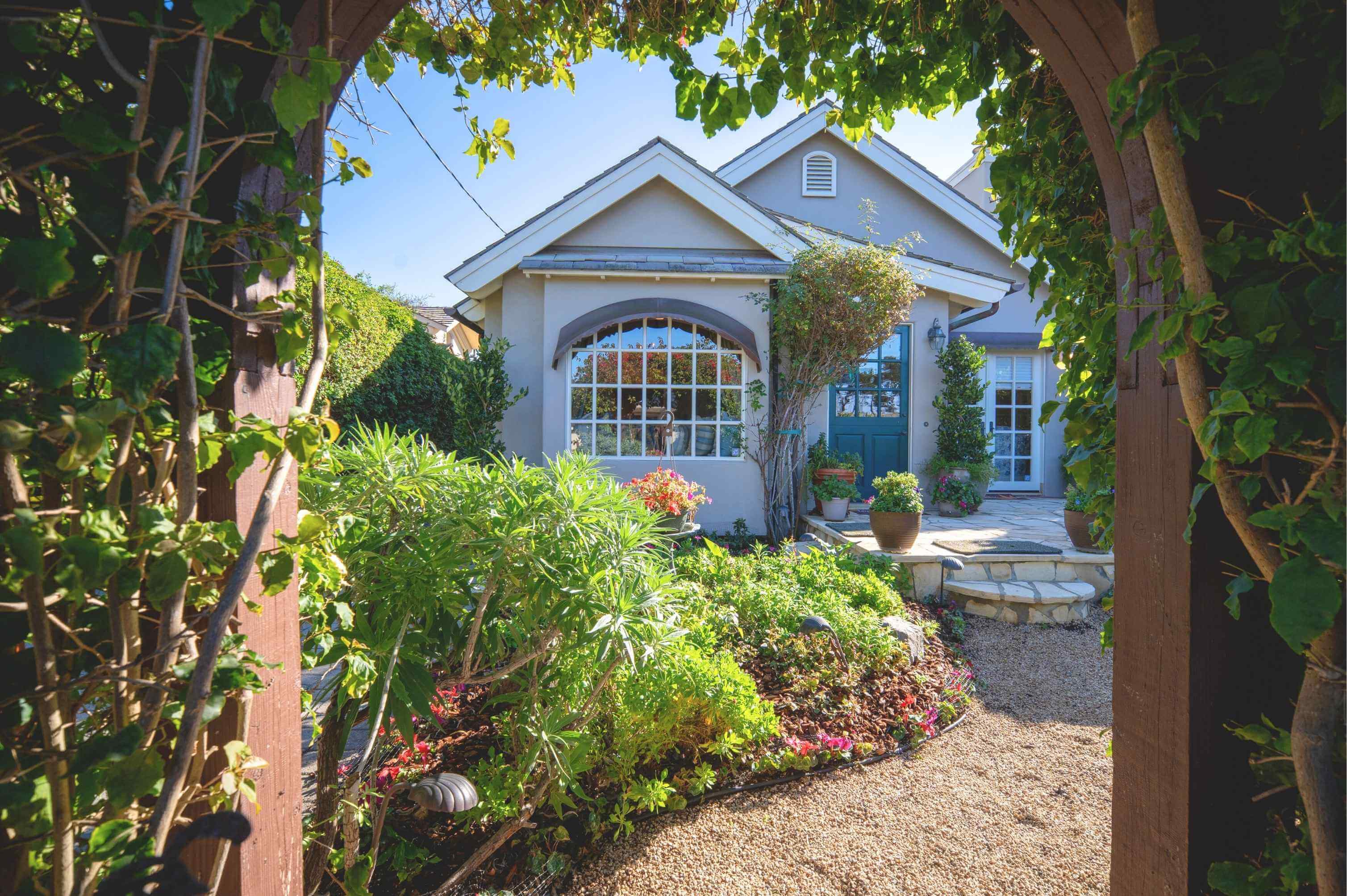 Classic luxury home in Carmel-by-the-Sea during the holiday season.