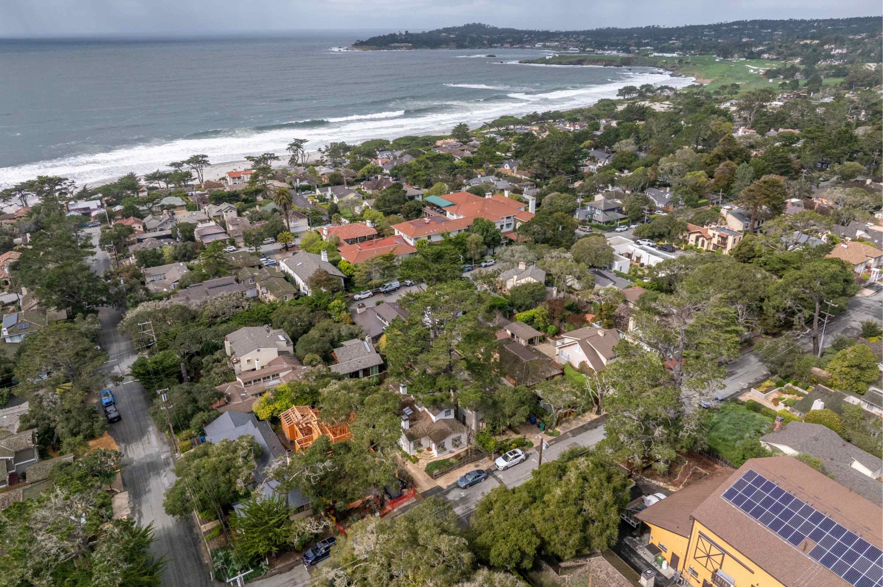 Aerial view of Casanova 3 NW 9th St showing the property's prime location and proximity to the ocean.